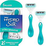 2-Count 5-Blade Schick Hydro Silk Sensitive Women's Disposable Razors $3