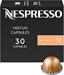 30 Count Nespresso VertuoLine Pods (Melozio or Golden Caramel) $33.60