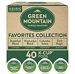 40 count Green Mountain Coffee Roasters Favorites Collection Pods $13