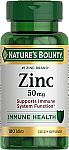100 Count Nature's Bounty, Zinc 50mg Tablets $2
