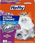 80 Count Hefty Ultra Strong 13 Gallon Trash Bags $7.78 and more