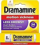 8-Count Dramamine Motion Sickness Less Drowsy $1.64 and more