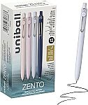 12-Count Uni-Ball Zento Retractable 0.7mm Black Gel Pens $10