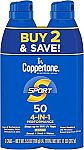 2-Pack 5.5-Ounce Coppertone Sport SPF 50 Continuous Spray Sunscreen $7.24