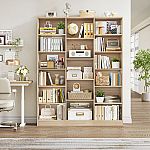 Ebern Designs Wakil 74.02" H x 58.7" W 6-Tier Wood Bookcase $174 and more