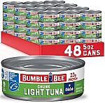 48-Pack 5-Oz Bumble Bee Chunk Light Tuna in Water $24 and more