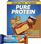12-Ct Pure Protein Chocolate Salted Caramel Protein Bars, 20g Protein $12.82