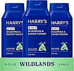 2 x 3-pack Harry's Men's 2 in 1 Shampoo and Conditioner 14 fl oz $20