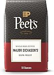 18 Ounce Peet's Coffee Whole Bean Coffee, Dark Roast, Major Dickason's $9.86